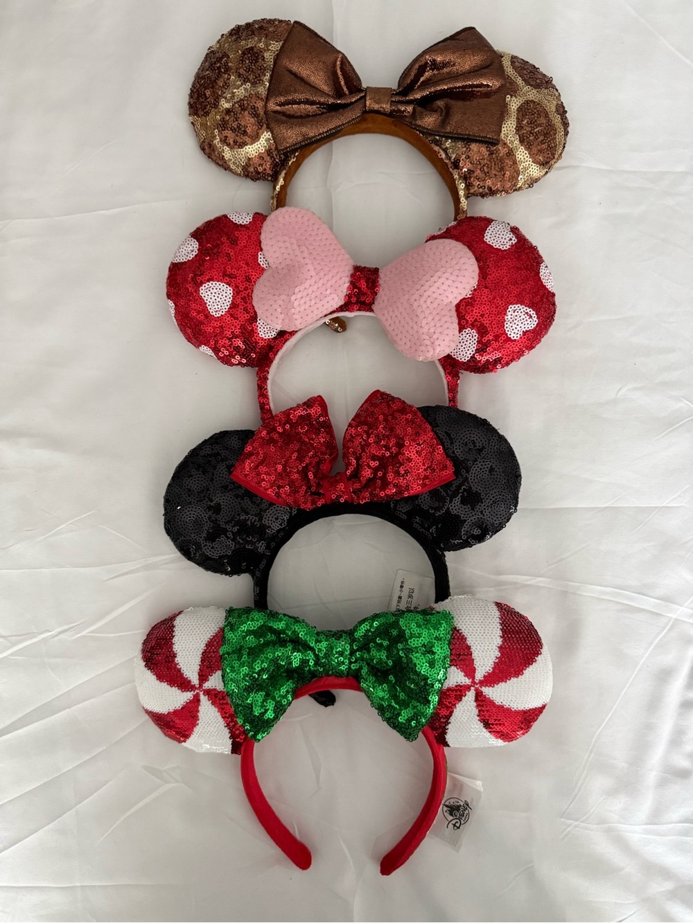 Disney Minnie Ear Headbands - Red, Green, Black, Gold, Pink, and black